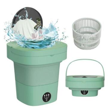 Imagem de Mini Máquina de Lavar Secar Roupa Balde Portátil Dobrável 8L - X-CELL,