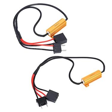 Imagem de 2PCS H7 Metal & ABS Decodificador LED, Erro Cancelador 50W 6OHM Resistor de Carga para o Farol do Carro Correção do Flash