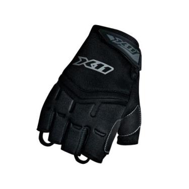 Imagem de Luva X11 Fit X Unissex Meio Dedo Motociclista, GG, Preto