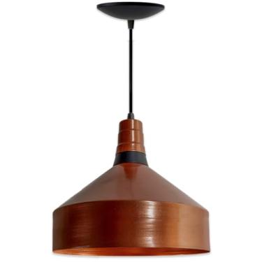 Imagem de Luminária Lustre Pendente de Teto Moderno Sala Quarto Cozinha (Cobre)