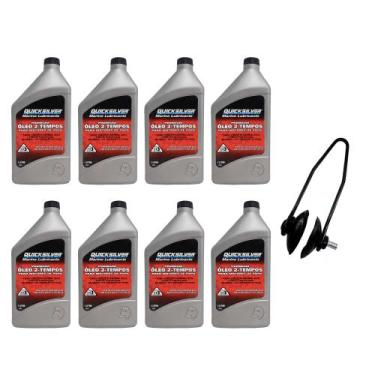 Imagem de Óleo 2T Quicksilver TCW3 1L Kit C/08 + Lava Motor Universal