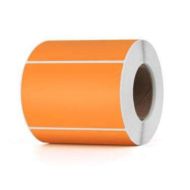 Imagem de Etiquetas Térmicas Diretas YIKIADA - Vinil Laranja 7,6 x 5cm - 500 Peç