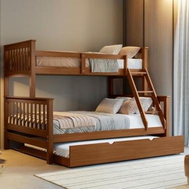 Imagem de Treliche De Madeira Casal Solteiro Com Aux Casal Woodstore (Castanho)