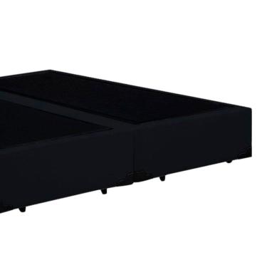 Imagem de Cama Box King Bipartido Preta  Suede 40x192x203 - Santo Box