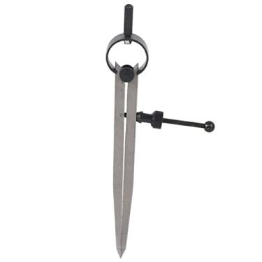 Imagem de Bússola de couro, bússola de couro com asa de aço carbono, divisor de asa de aço com trava, bússola de metal com trava para escrita e marcação em couro (125mm)