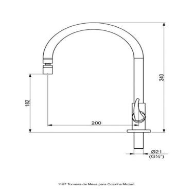 Imagem de Torneira Cozinha De Mesa Mozart 1167.C56 Cromado Perfelx 10751210 - PE