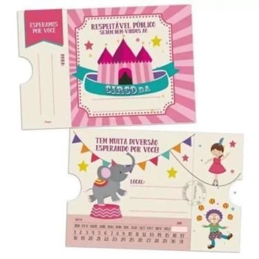Imagem de Convite Circo Rosa- 8 unidades - Regina Festas
