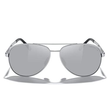 Imagem de MERRY'S Óculos de sol aviador para homens e mulheres – Óculos de sol polarizados para dirigir, lentes espelhadas, proteção UV 400, 58 mm, Armação prateada/lente espelhada prateada, Lens width: 58