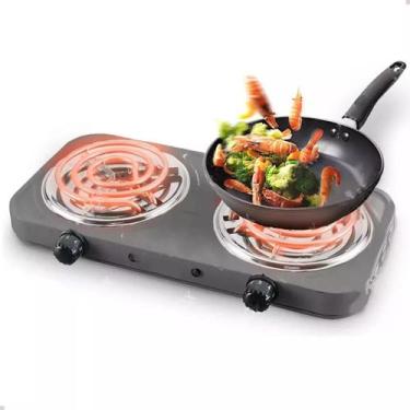 Imagem de Fogareiro Portátil 110v 2000w 2 Bocas Bak 400c, Cinza