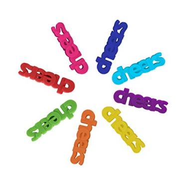 Imagem de Simply Charmed Pingentes de taça de vinho para taças de haste – 8 marcadores ou etiquetas de silicone para bebidas, silicone, Decanter-Set of 124, Silicone, silicone