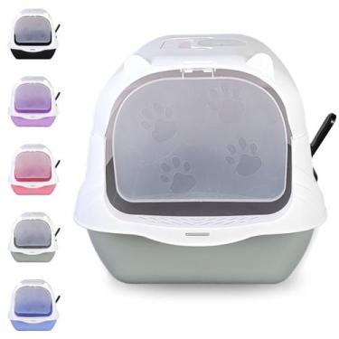 Imagem de Caixa Areia Fechada Gato Autolimpante Grande Banheiro Pá - Utility Pet