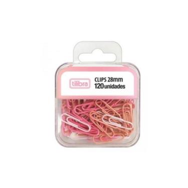 Imagem de Clips Tilibra Rosa 28mm 120un