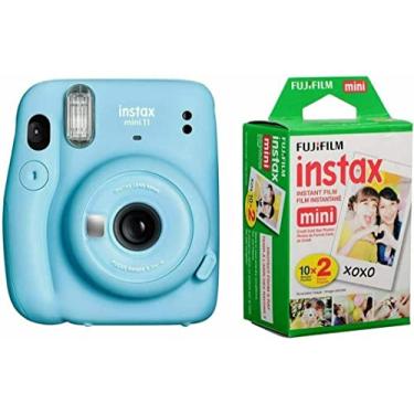 Imagem de Fujifilm Câmera instantânea Instax Mini 11, azul celeste – com Fujifilm instax Mini filme Instant Daylight Film Twin Pack, 20 exposições