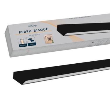 Imagem de Perfil Led Barra Risque Stylus 75x25mm 2 Metros Sobrepor Preto Em Alum