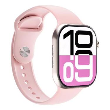 Imagem de Relógio Smartwatch W10 Pro Rosa  + Pulseira Extra Amoled Chatgpt A Pro