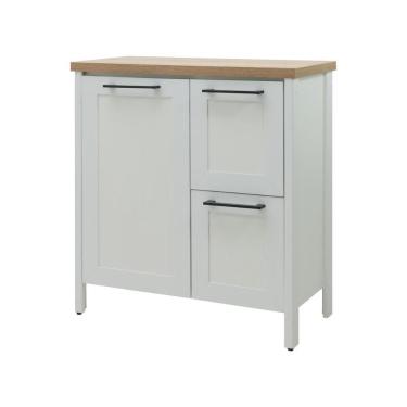 Imagem de Gabinete Armário Banheiro Ditália 1 Pt 2 Gav c/ Tampo Bn-01 Cinza Cinza