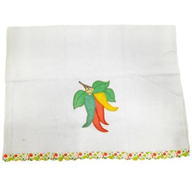 Imagem de Pano de Prato Bordado Pimenta 68x48cm 0151 - Auto Estima