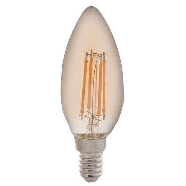 Imagem de Lâmpada Led De Filamento Vela Tramontina C35 Base E14 4 W 2200 K Luz Amarela âmbar