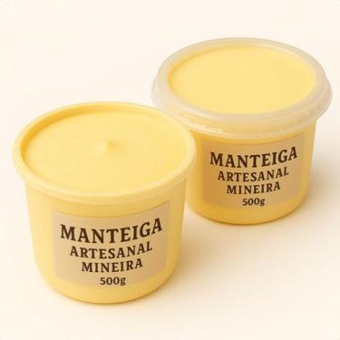 Imagem de Manteiga De Leite 100% Pura Com Sal - 2 Potes Com 500g - Roça Canastra