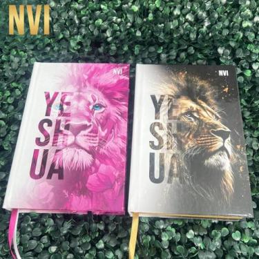 Imagem de Kit NVI Casal Cristão 2 Bíblias Evangélicas Yeshua Dourada e Yeshua Ro