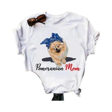 Imagem de Camiseta Feminina Verão - Pomeranian Mom - Manga Curta, BR-G4, Wtq0014