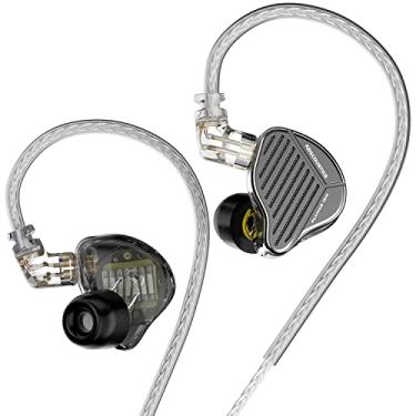 Imagem de Fones de ouvido KZ PR1 Pro Planar IEM de alta resolução, fones de ouvido intra-auriculares com fio, fones de ouvido intra-auriculares HiFi 4 audiphile (preto, sem microfone)