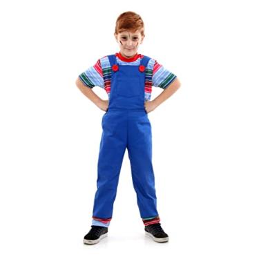 Imagem de Fantasia Chucky Infantil Menino O Boneco Assassino Halloween (M 5-8 (100 até 119 cm de Altura))