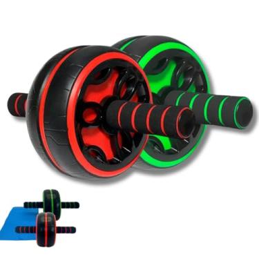 Imagem de Roda Abdominal com Tatame Suporta 180kg Ideal para Treinos em Casa Fortaleça Abdômen e Lombar