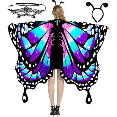 Imagem de PinkUnicoon Asas de borboleta para mulheres, capa de asa de borboleta de Halloween para adultos, fantasia de Halloween, capa feminina de fada, #006, Free