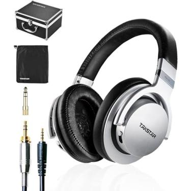 Imagem de TAKSTAR Fones de ouvido intra-auriculares, driver NdFeB de 40 mm, ajuste de graves de 3 níveis, faixa de cabeça macia, almofadas de ouvido confortáveis, fones de ouvido estéreo de alta fidelidade com