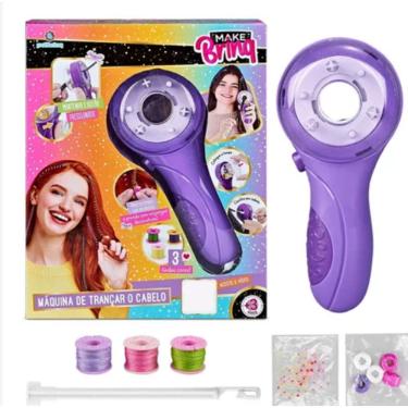 Imagem de Maquina Infantil de Trançar Cabelo Tererê Colorido Elástico Miçangas Automático Polibrinq