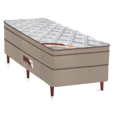 Imagem de Cama Box Viúva Castor Revolution Com Molas Ensacadas 66x120x203cm Branco Com Bege