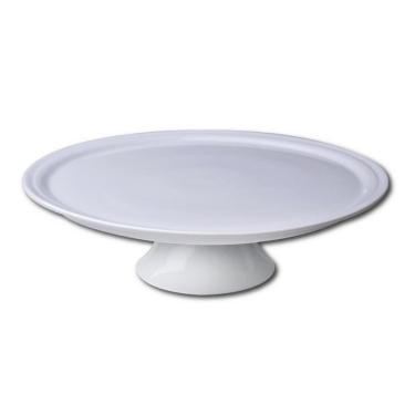 Imagem de Prato Para Bolo Com Pé Germer Complementos Tradicional P Em Porcelana 29 Cm Branco
