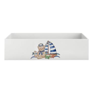 Imagem de Bandeja Kit Higiene Bebê em MDF Premium Urso Marinheiro - Neném na Nuv
