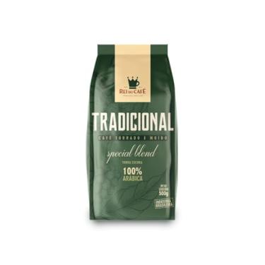 Imagem de Café Moido Tradicional Torrado 250g REI DO CAFE 100% Arábica Alta Mogiana Torra Escura Cafeteria Tradicional de Santos