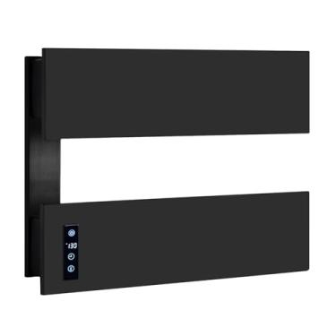 Imagem de R FLORY Aquecedor De Toalhas Para Banheiro, Suporte Aquecedores Elétricos Parede, Secador Bar Com Temporizador Integrado, Plug-In E Cabeamento Fixo, Preto Fosco