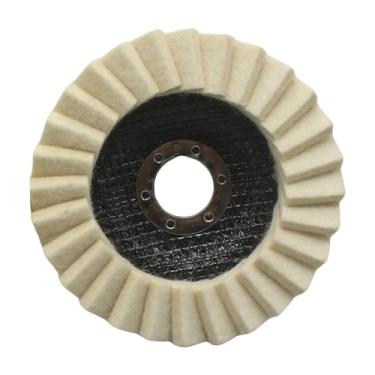 Imagem de Fenteer Disco de polimento de feltro de lã, almofada de polimento para ângulo, almofada de para vidro, metal, joias, móveis, carro, Tipo 115