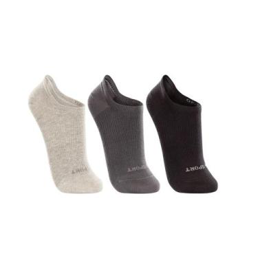 Imagem de Meia Lupo Sapatilha Invisivel - 03170-089 - 3 pares - Preto/Chumbo/Cin