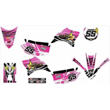 Imagem de Kit Adesivo Moto Cross Trilha Ttr 230 Rockstar Rosa Lm167 - Spts