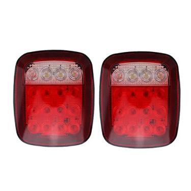 Imagem de VISVIC Universal 16 Leds, Pisca-Pisca Traseiro, Freio De Ré, Luzes Marcação Folga, Lâmpadas Vermelhas/Brancas Para Wrangler Yj Tj Jk Cj, Caminhão, Trailer, Barco, Rv, Pacote Com 2