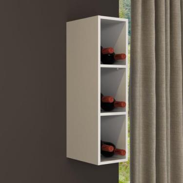 Imagem de Nicho Adega para Cozinha 20cm 3 Prateleiras MDF Branco CZ3318 - Tecno 