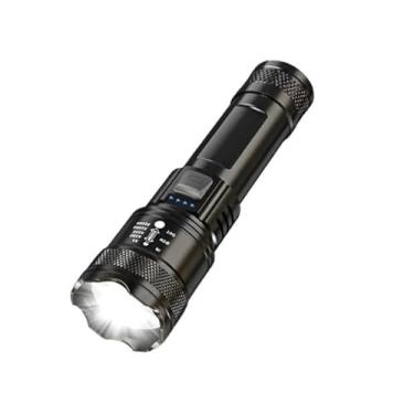 Imagem de Lanterna LED Tática Recarregável, 1700 Lumens, Alcance 420m, Bateria 4500mAh, Zoom Telescópico, Resistente à Água