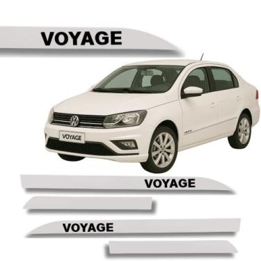 Imagem de Jogo Friso Lateral Voyage Ponta Faca com Grafia Cores Volks - Volkswag