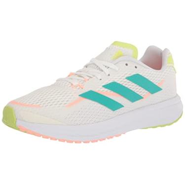 Imagem de adidas Tênis de corrida feminino Sl20.3, Branco/Mint Rush/Laranja flash claro, 10