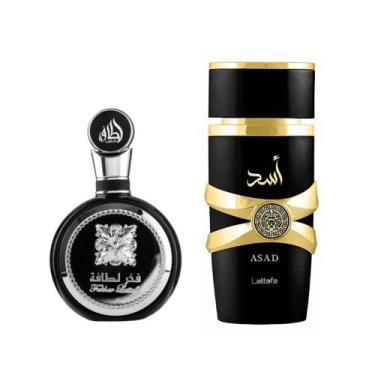 Imagem de  Perfumes Asad Lattafa 100ml + Fakhar Preto Lattafa 100ml  Juntos em  