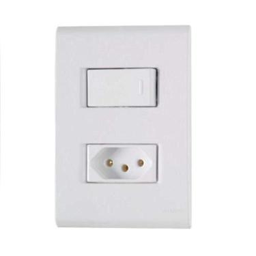 Imagem de Interruptor Simples + Tomada 10a Linha Liz Tramontina - Branco - Modul