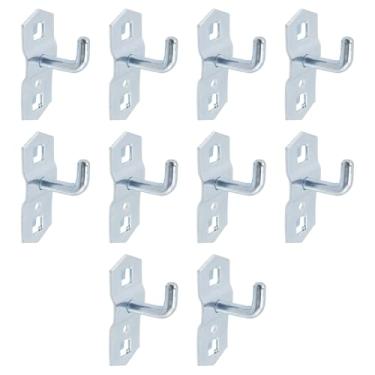 Imagem de Rannb Ganchos de Pegboard Ganchos de metal resistente de aço de 0,95 cm, adequado para quadros espaçados de 2,8 cm, ganchos de parede de garagem para organizar ferramentas em casa ou garagem
