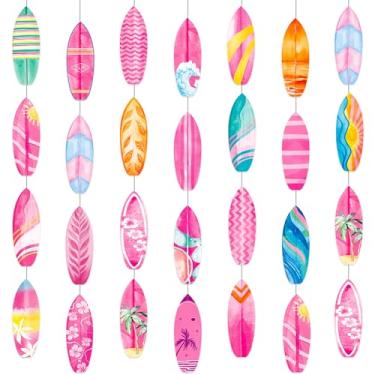 Imagem de Bandeiras vintage de surfe penduradas de verão prancha de surfe decorações de festa de aniversário para meninas verão surfe chá de bebê luau suprimentos de festa havaiana