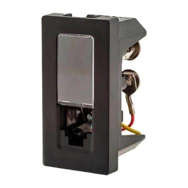 Imagem de Tomada Telefone Rj11 4 Fios 1m Preta 615010pt