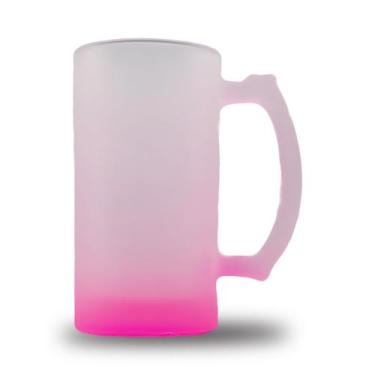 Imagem de 10 Canecas De Chopp Jateada Degrade Rosa 475ml Importada Sublimação - 